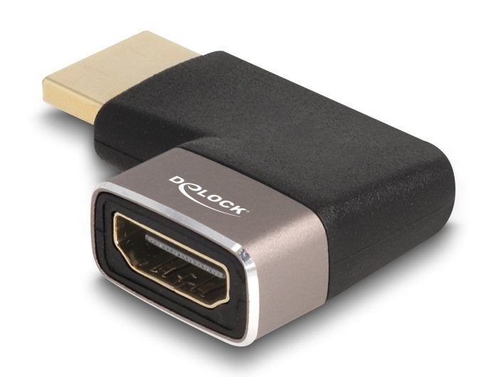 Delock Hdmi Adaptador Macho A Hembra 90° Rechts Angular 8k 60 Hz Gris Metall