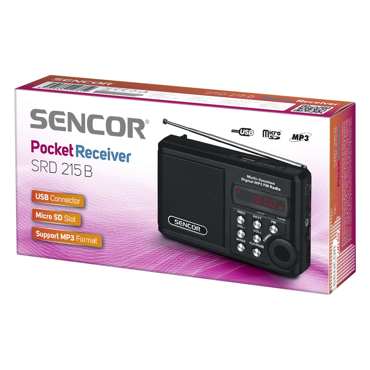 EAN 8590669117819 - Sencor SRD 215 B radio Analógica Negro imagen 2
