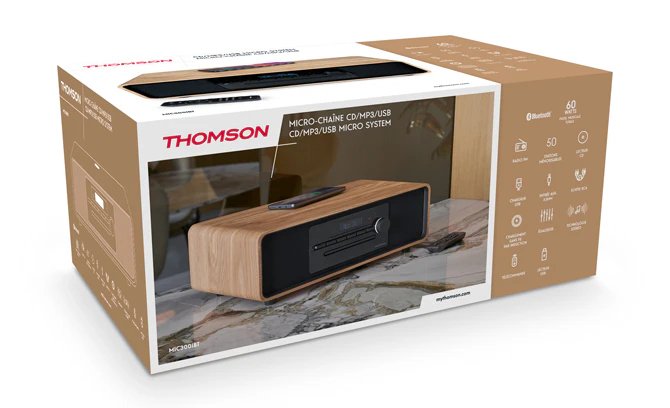 Thomson Micro Sound System Bt Radio Fm/Cd/Mp3/Usb 50w Black Mic300ibt