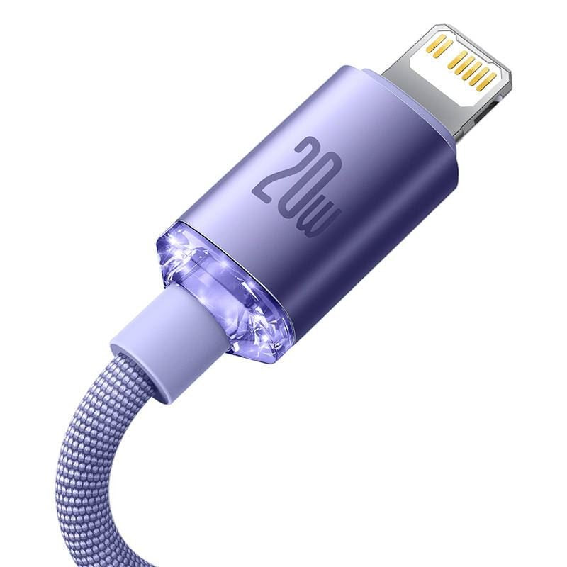 Baseus Type-C - Lightning Cable, Crystal Shine Series Fast Charging Data Cable 20w 1.2m Purple (Cajy000205)