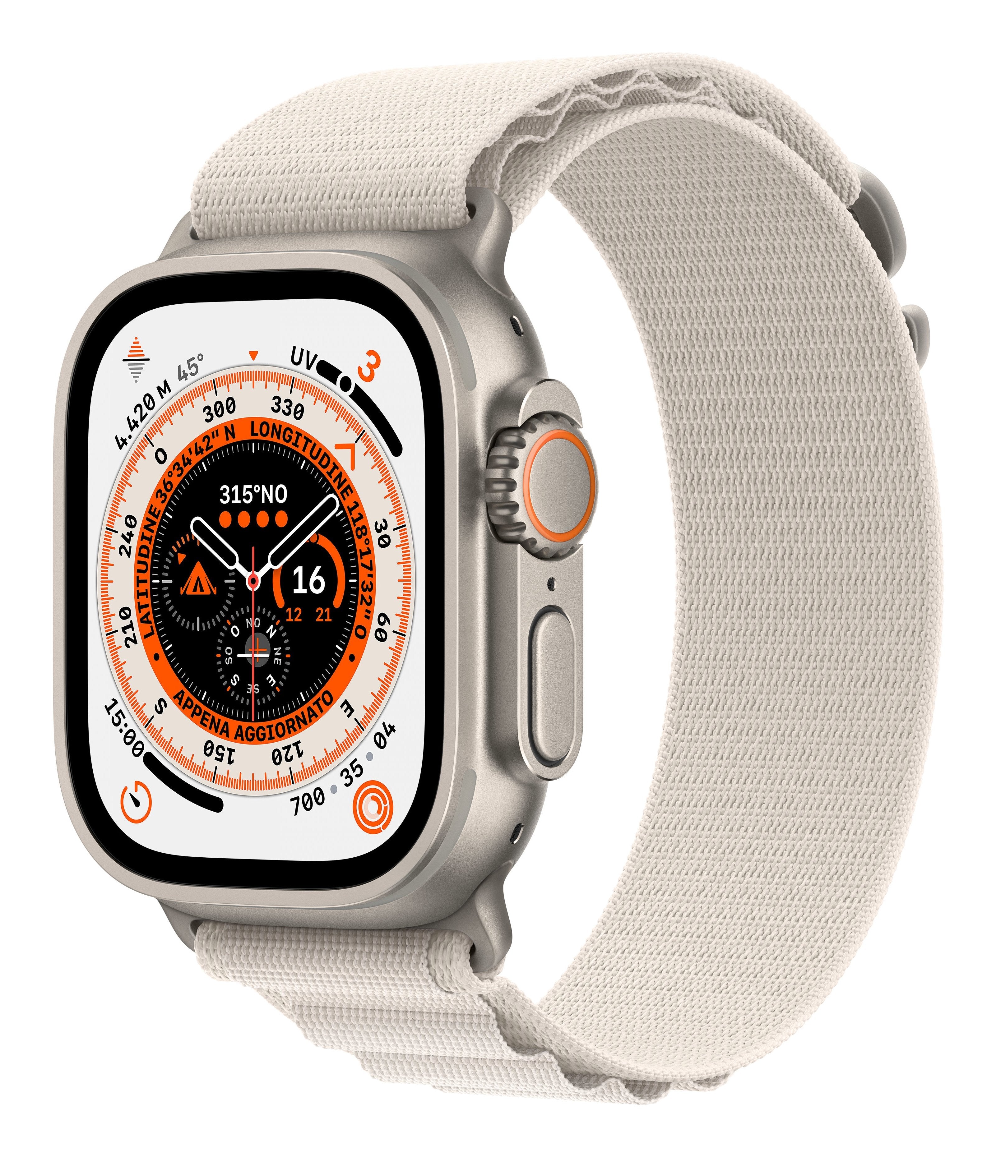 Apple Watch Ultra Gps Cellular 49mm Caja De Titanio Correa Loop Alpine Blanco Estrella L