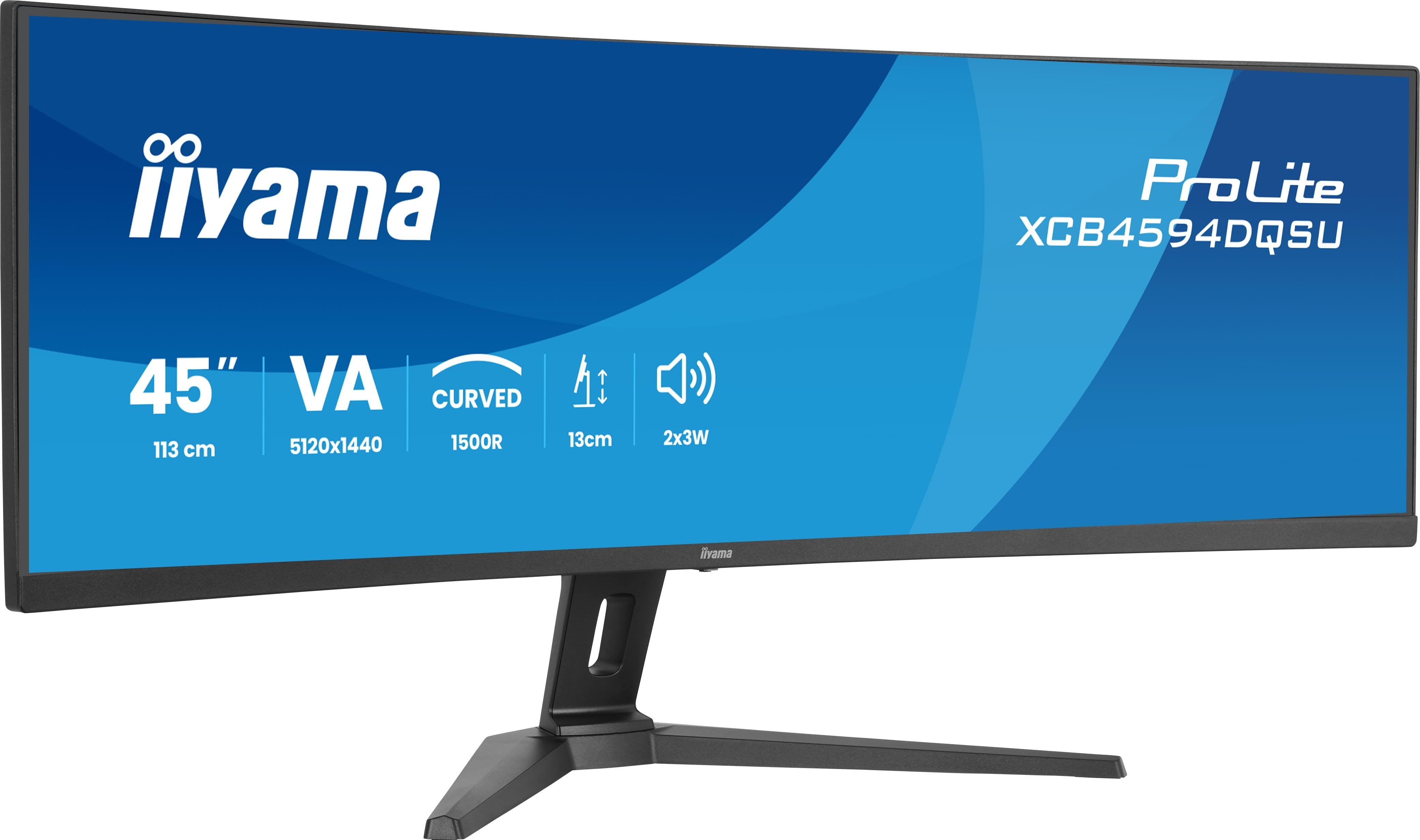 Monitor Iiyama Pantalla Curva Para Pc 113 Cm (45") 5120 X 1440 Pixeles Dual Qhd Led Panel Va Usb-C Hdmi Displayport