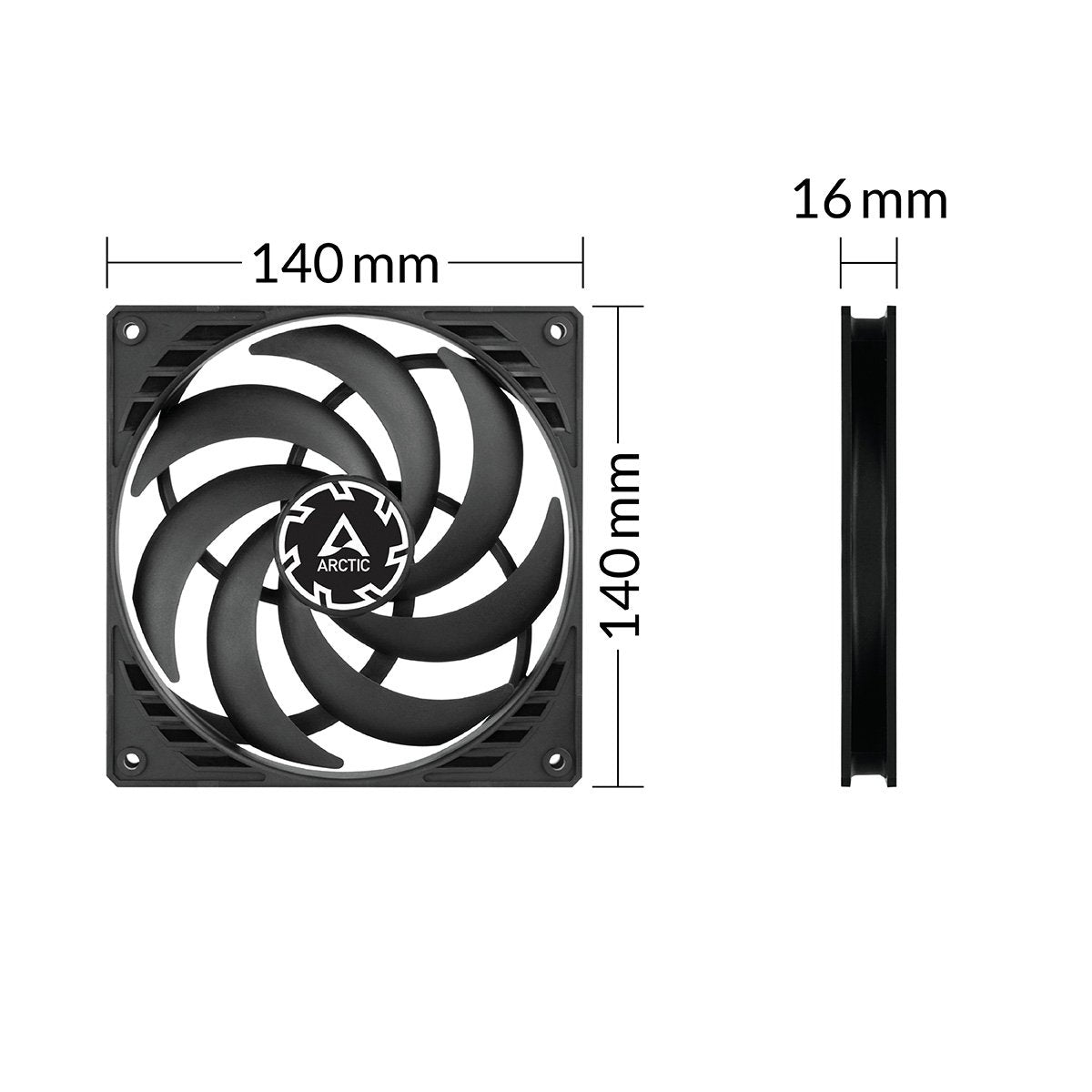 EAN 4895213703871 - ARCTIC P14 Slim PWM PST Carcasa del ordenador Ventilador 14 cm Negro 1 pieza(s) imagen 5