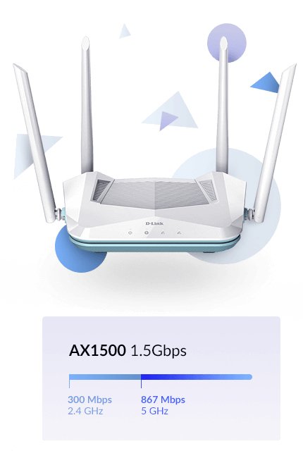 Router Inalámbrico D-Link Eagle Pro Ai Ax1500 1500mbps 2.4ghz 5ghz 4 Antenas Wifi 802.11ax Ac N G B K V A H 3ab 3u