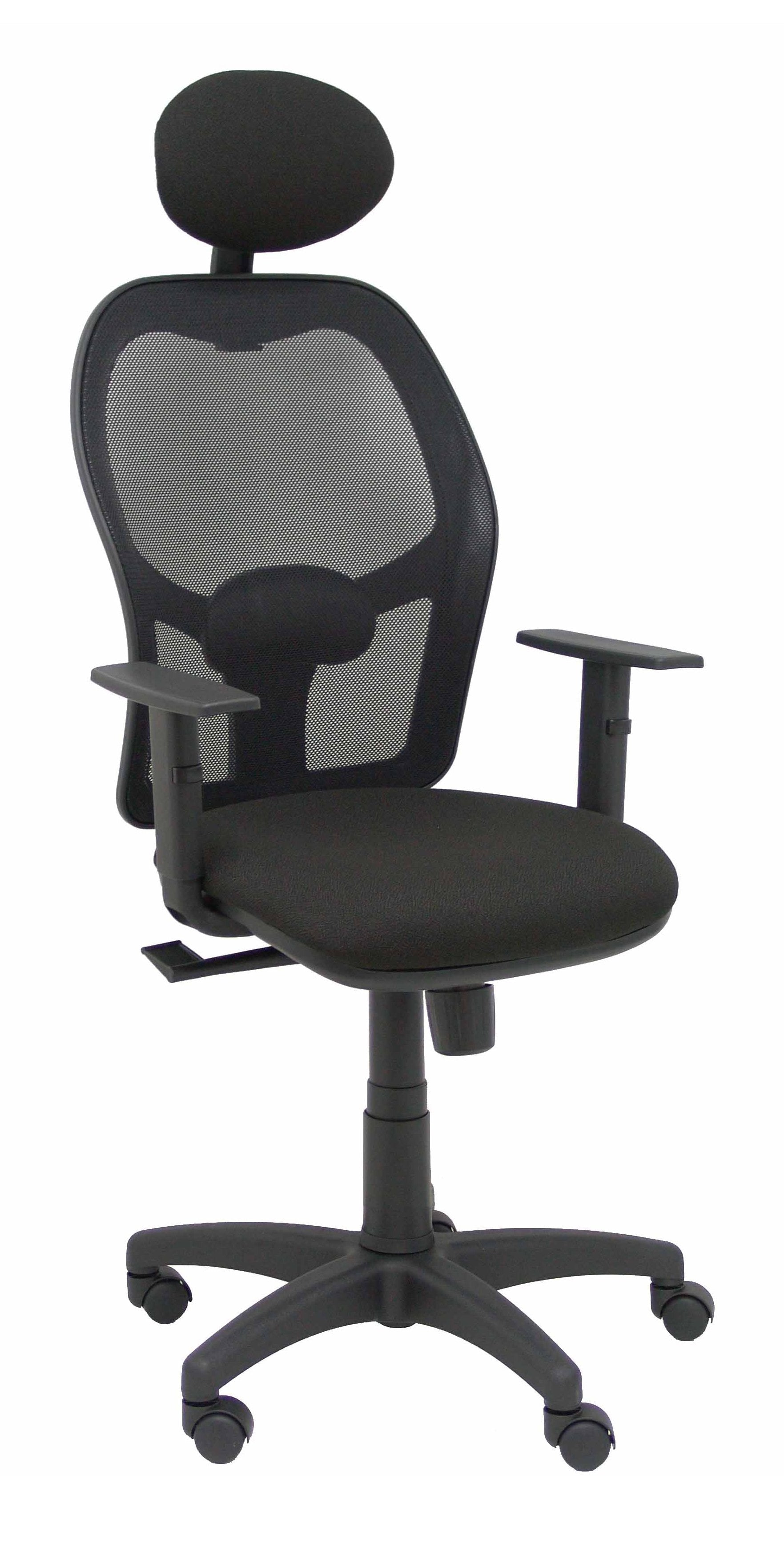 Silla Alocen Malla Negra Asiento Bali Negro Brazos