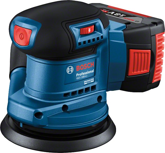 Lijadora Excéntrica A Batería Bosch Professional Gex 185-Li Professional Solo, 18 Voltios Azul/Negro, Sin Batería Ni Cargador, Ø 125 Mm 06013a5020