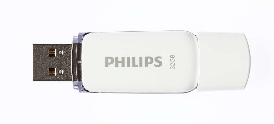 Pendrive Philips 32 Gb, Usb Tipo A, 2.0, Tapa, 8 G, Blanco