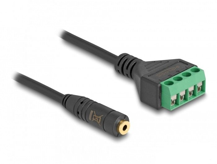 Delock 66295 Cable Adaptador De Clavija Estéreo Hembra De 3,5 Mm Y 4 Clavijas A Bloque De Terminales 20 Cm