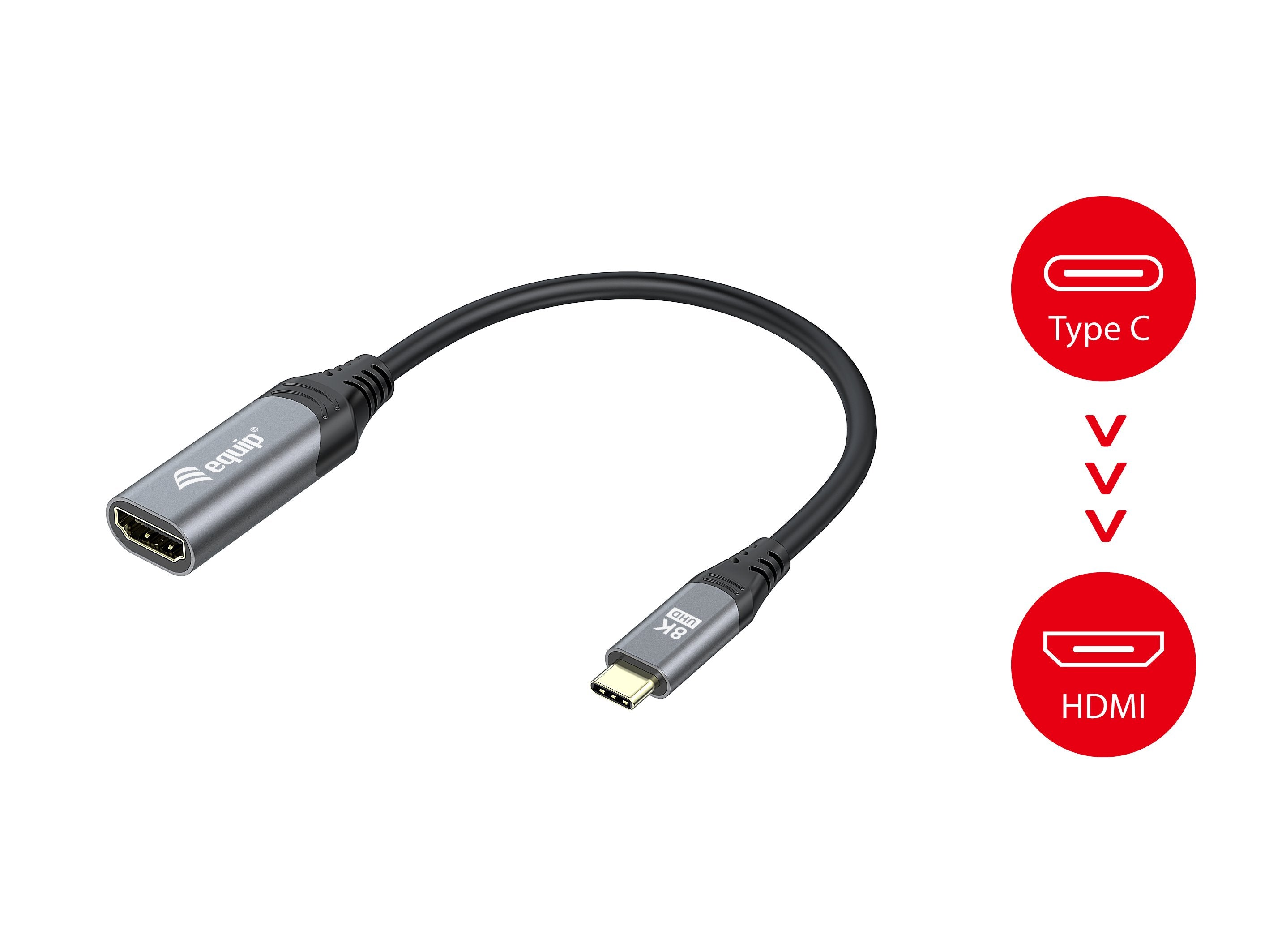 EAN 4015867230008 - Equip 133492 adaptador de cable de vídeo 0,15 m USB Tipo C Negro, Gris imagen 4