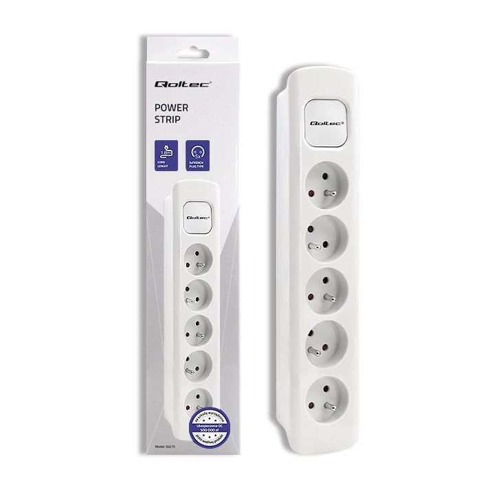 EAN 5901878502762 - Qoltec 50276 base múltiple 1,8 m 5 salidas AC Interior Blanco imagen 1