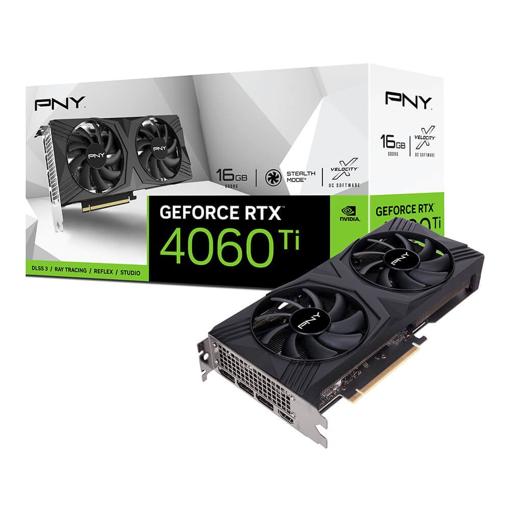 Tarjeta Gráfica Pny Geforce Rtx 4060 Ti Verto Doble Fan 16gb Gddr6