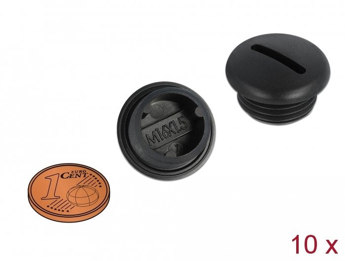 Tapones De Sellado Delock M16 X 1,5 Negro 10 Piezas
