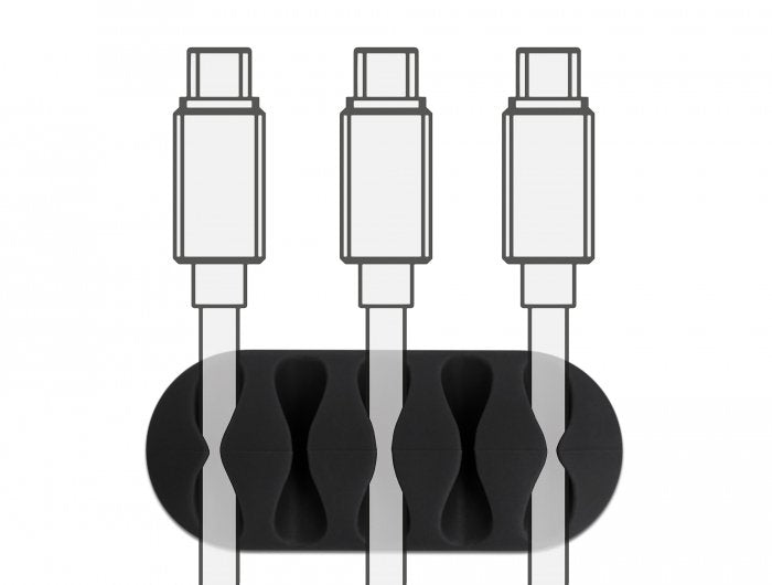 Delock Cablehalter Mit 5 Durchführungen Selbstklebend Set 6 Stück Schwarz Weiss