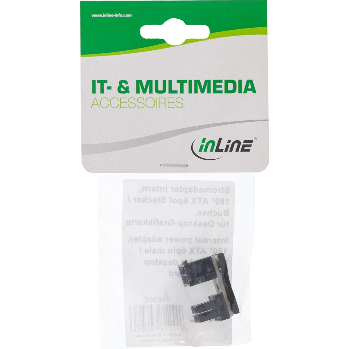 Adaptador De Corriente Inline Interno, 180° Atx 6 Pines Macho/Hembra, Para Tarjeta Gráfica De Escritorio