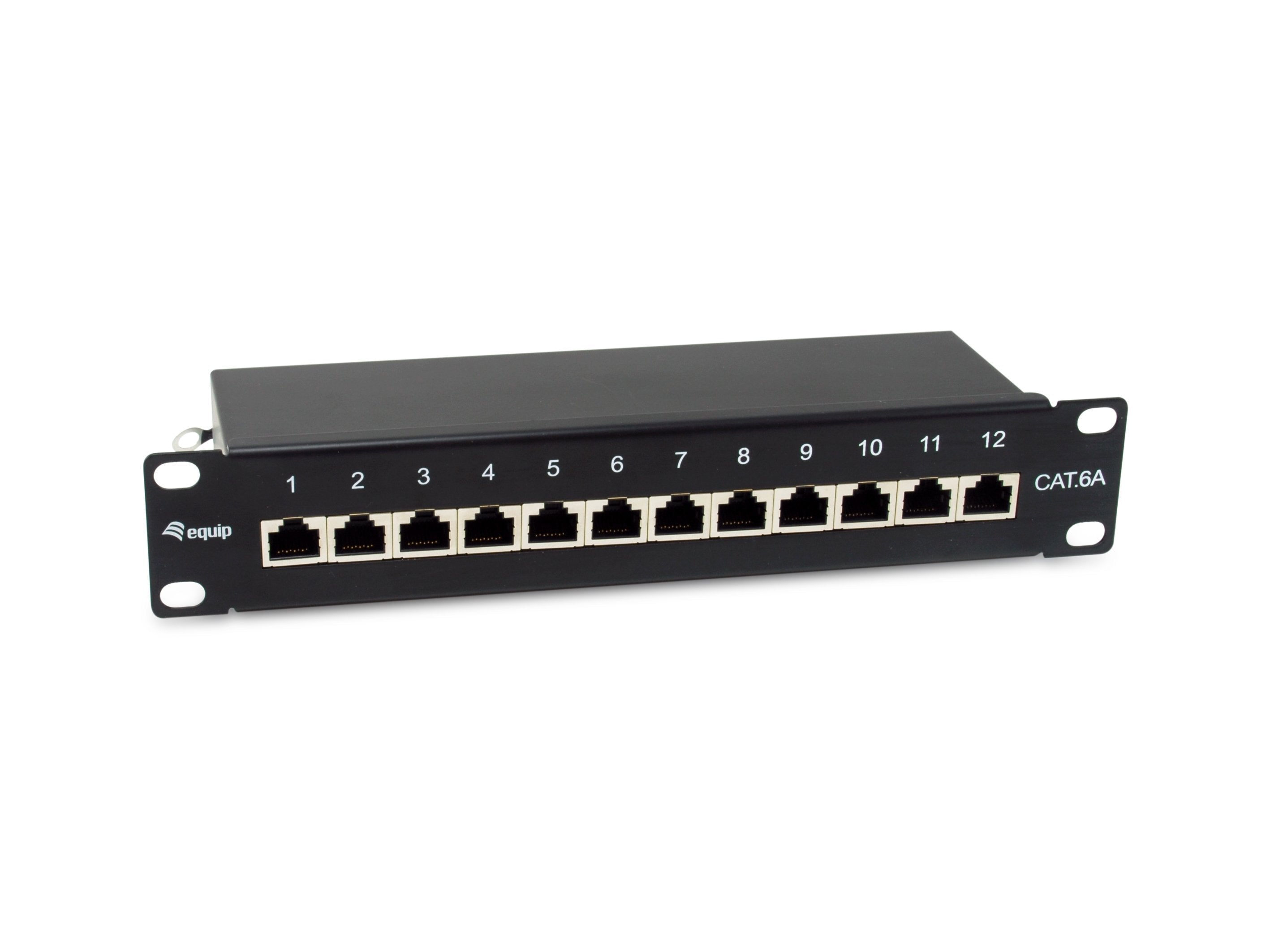Equip Patchpanel 12x Rj45 Cat6a 10" Ftp 1he Premium Negro
