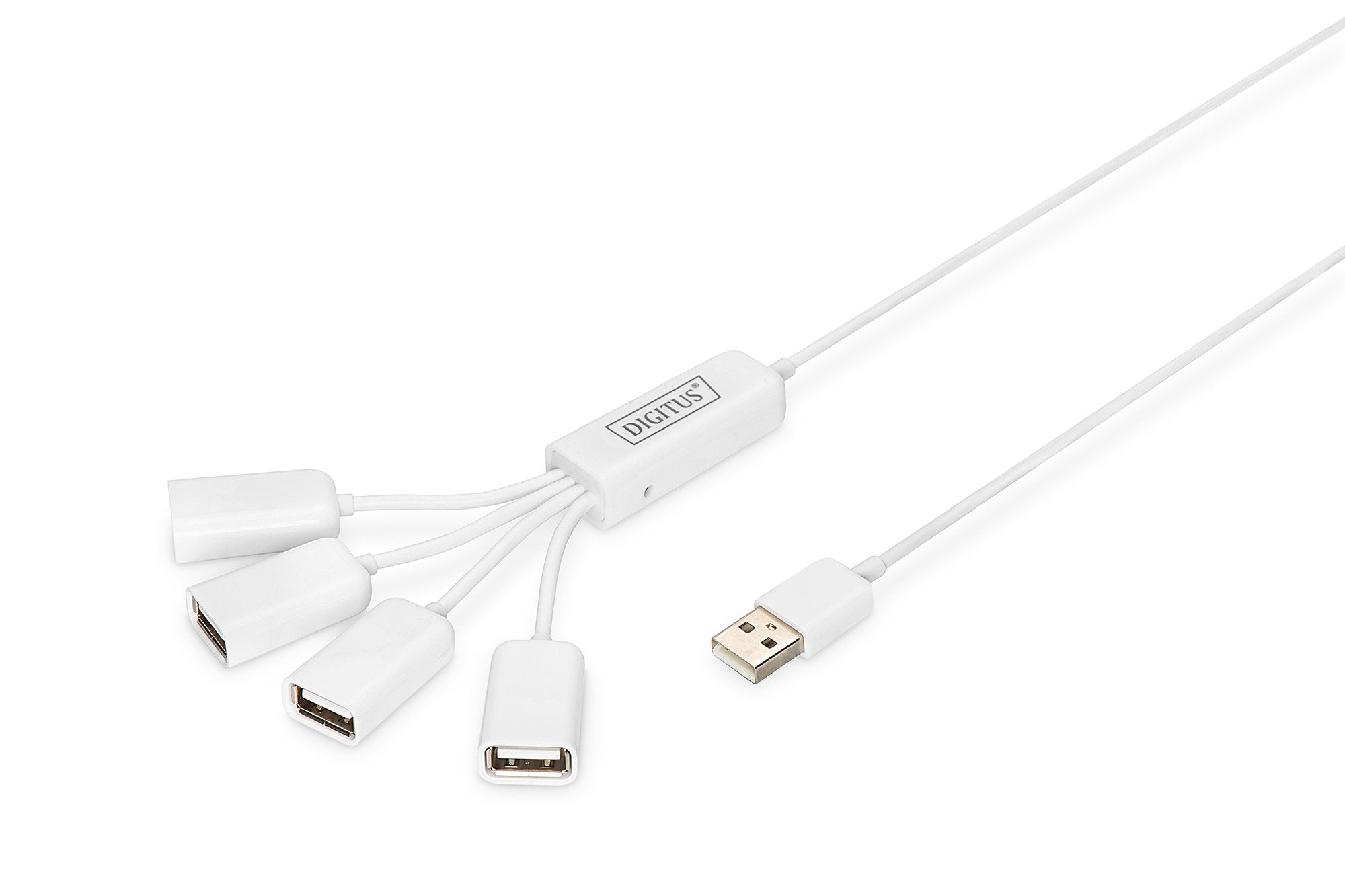 Digitus Hub Cable 4 Puertos Usb 2.0 Blanco 0.80m Da-70216