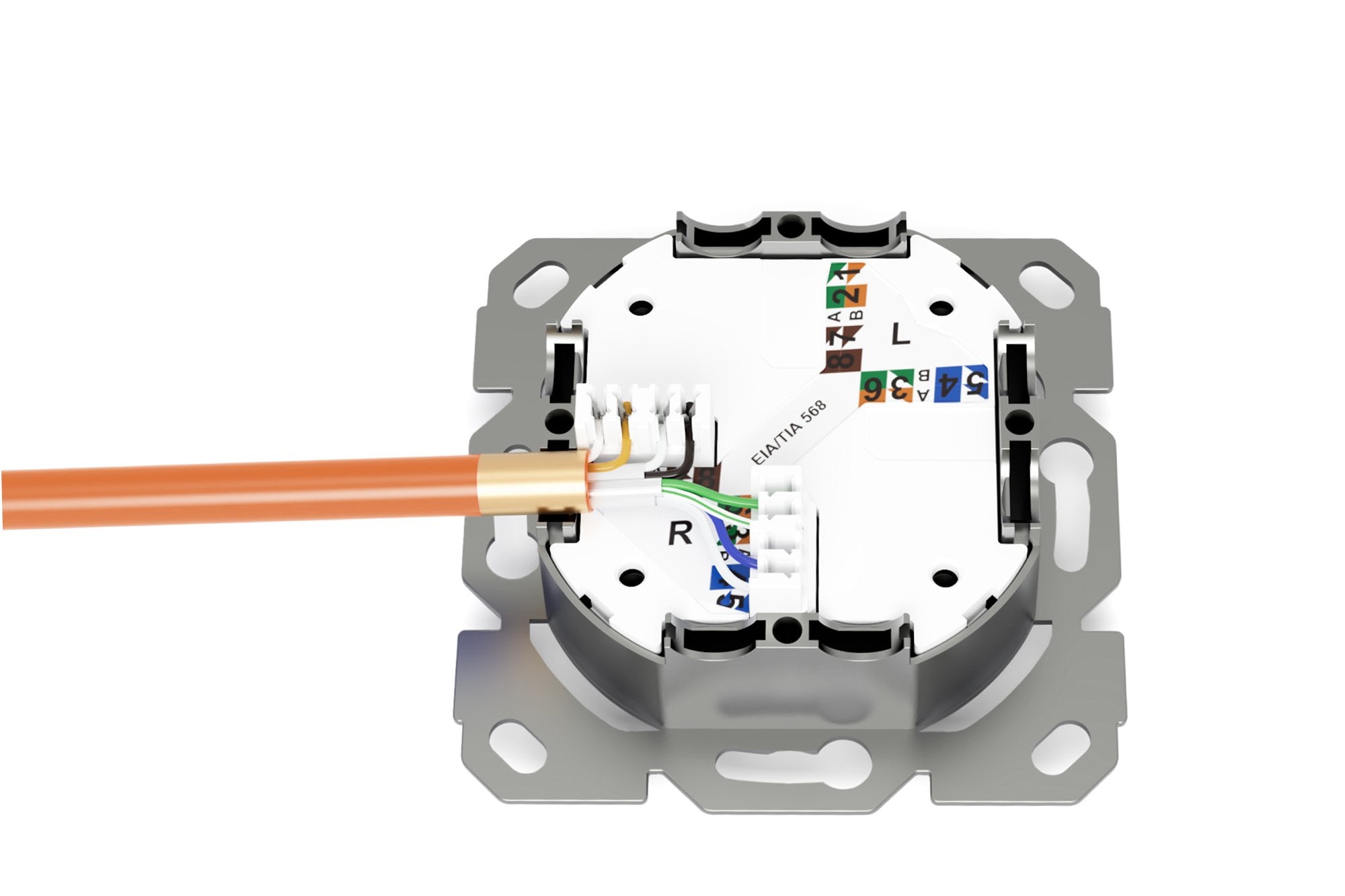 EAN 4016032485728 - Digitus DN-9010/8-1 toma de corriente RJ-45 Blanco imagen 4