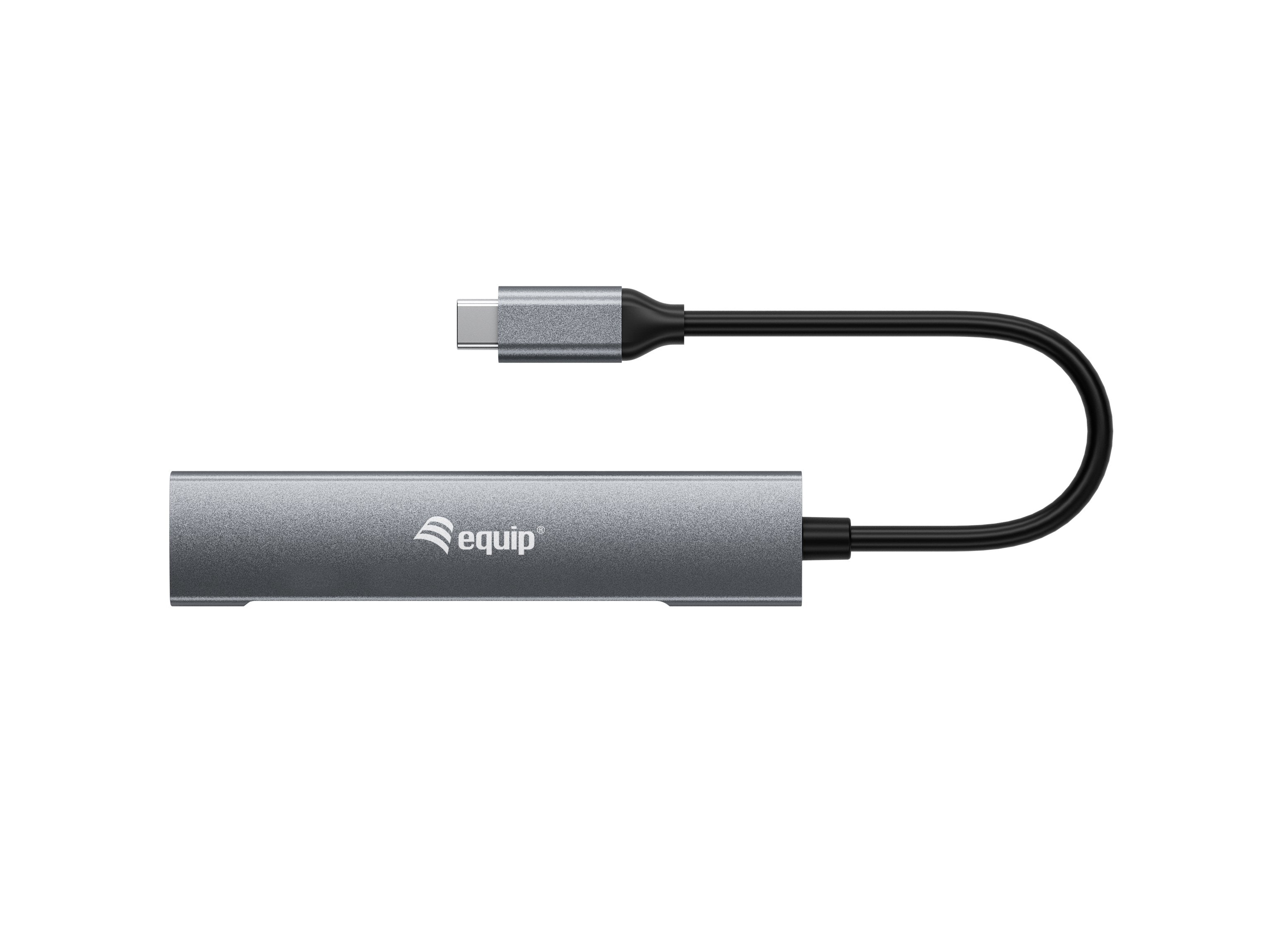 Equip 128963 Hub 4-Port 3.2 C->4x3.0 Usb 3.2 Gen 1 (3.1 Gen 1) Type-C 5000 Mbit/S Negro, Plata