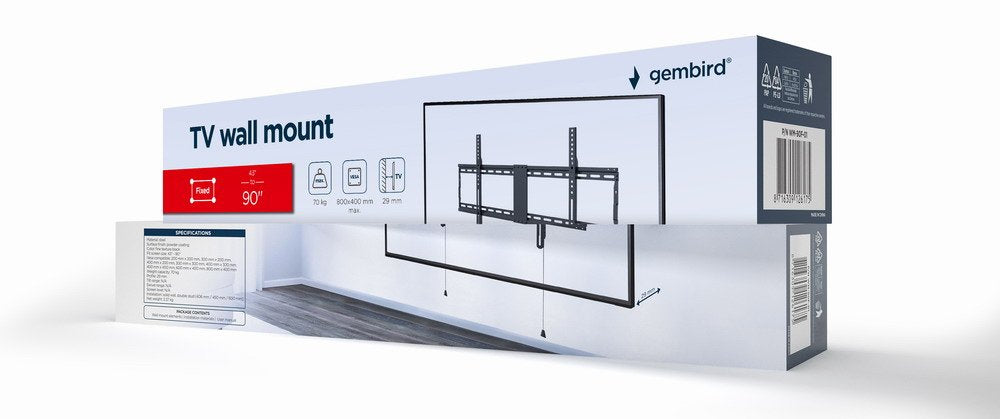 EAN 8716309126175 - Gembird WM-90F-01 soporte para TV 2,29 m (90") Negro imagen 4