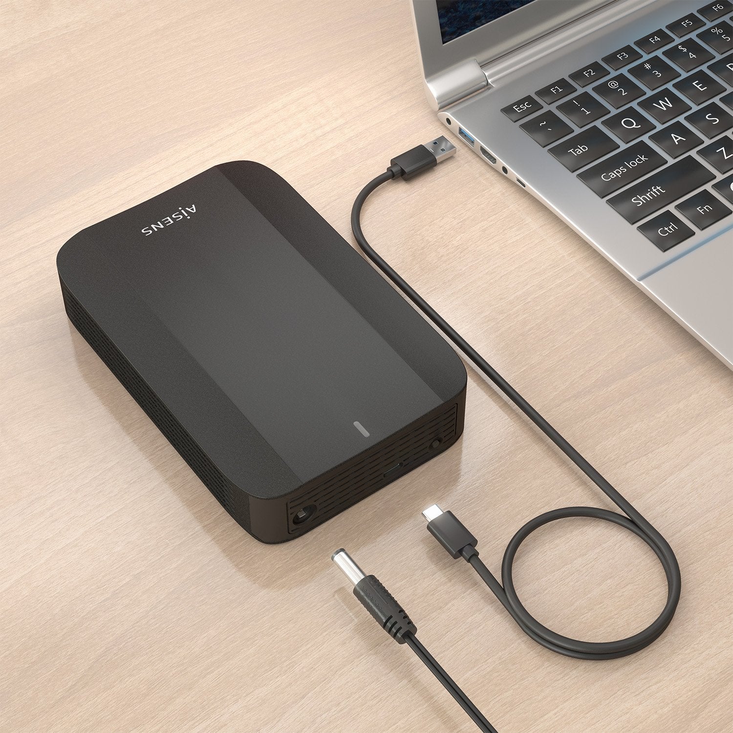 Aisens Caja Externa 3,5&Quot; Sata A Usb-C Usb3.1 Gen1, Negra