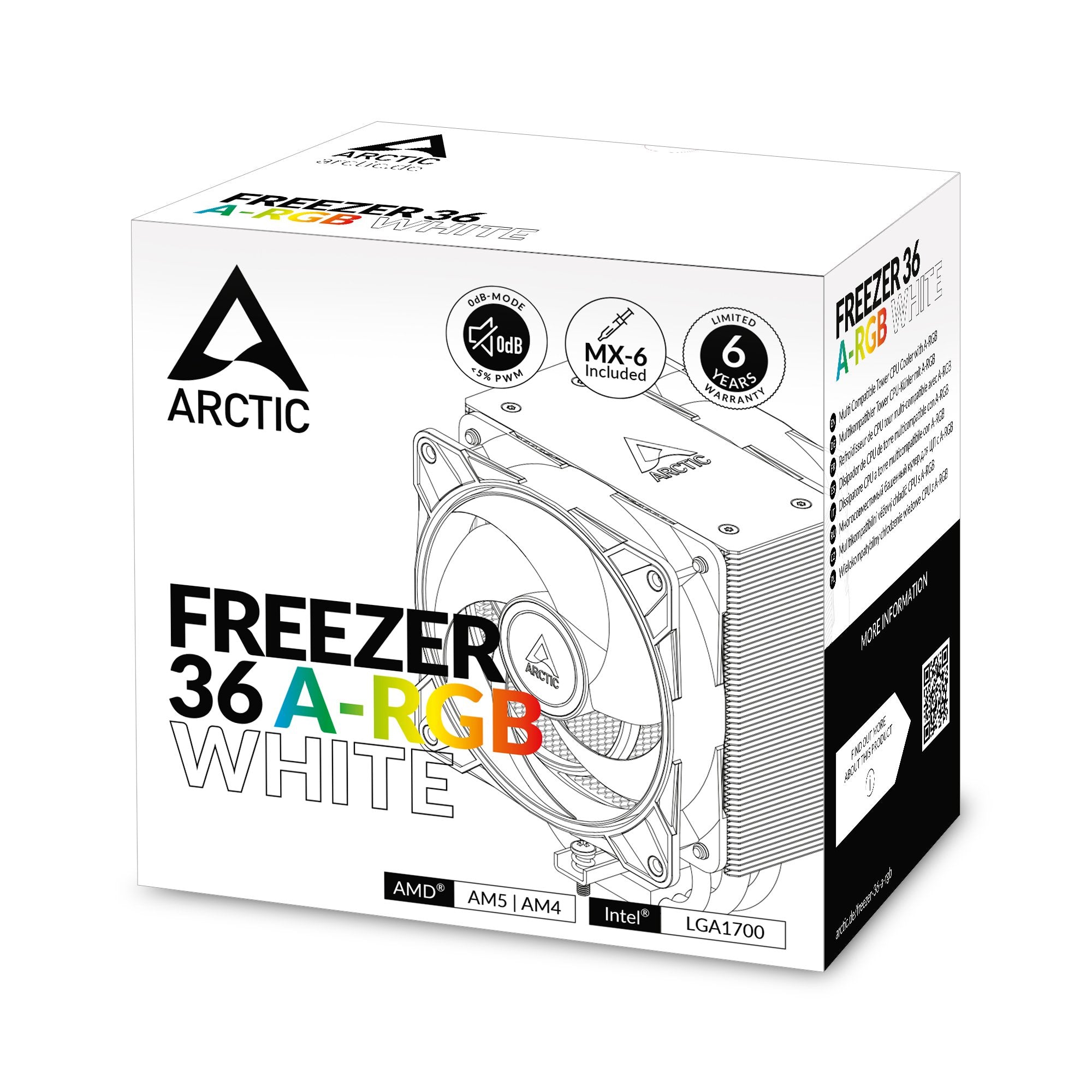 EAN 4895213704168 - ARCTIC Freezer 36 A-RGB Procesador Refrigerador de aire 12 cm Blanco 1 pieza(s) imagen 9