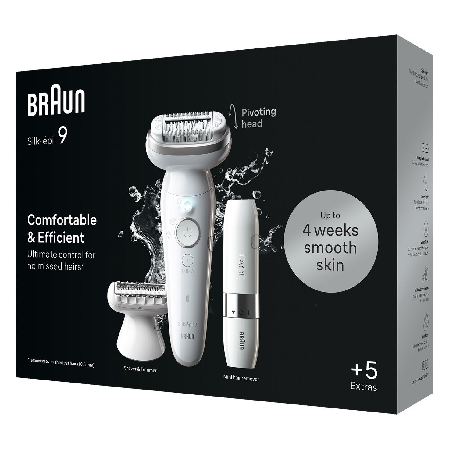 Depiladora Braun Silk-Épil 9-341 Sensosmart, Blanco/Plateado 7500435225182