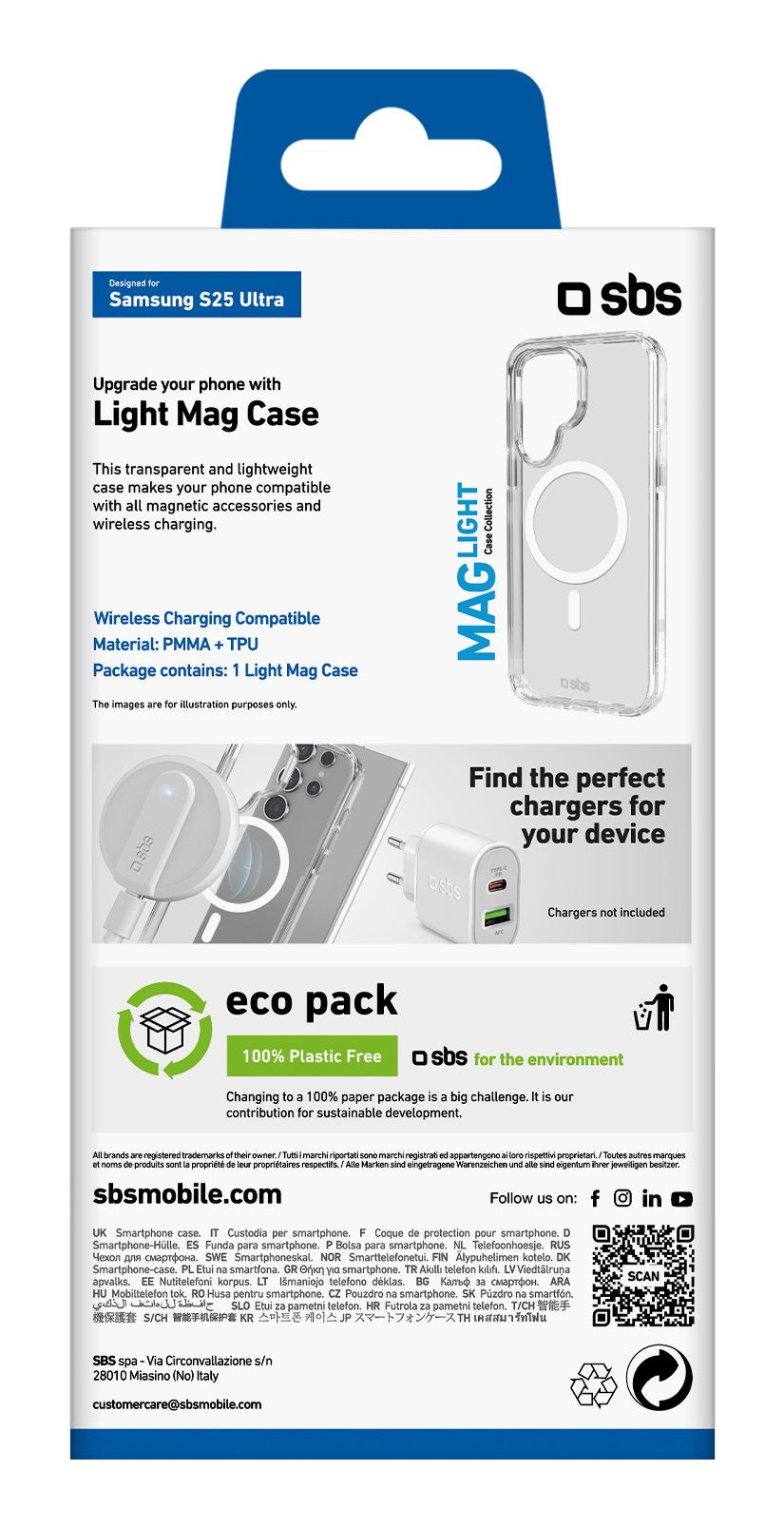Sbs Light Mag Funda Mit Magsafe Para Galaxy S25 Ultra Transparentee