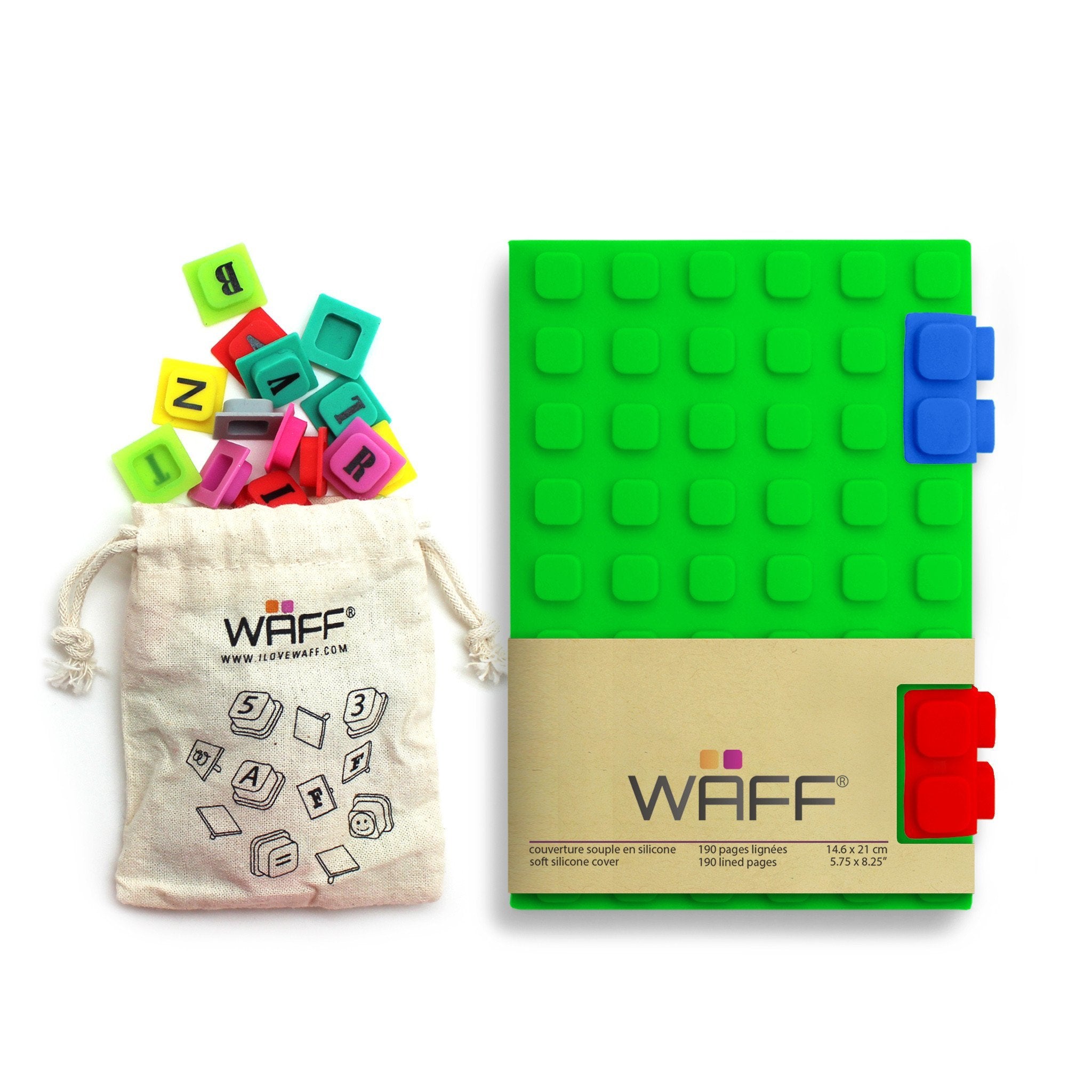 Combo M Verde/Green Libreta Waff + Letras