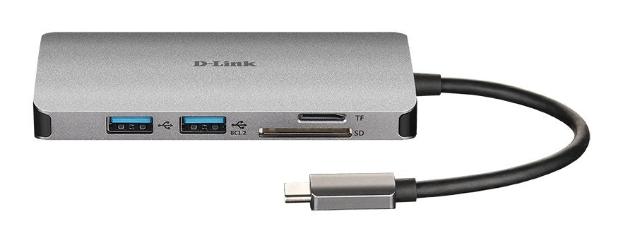 Docking Usb Tipo-C D-Link Dub-M610 2xusb 1xusb Tipo-C Pd 1xthunderbolt 3 1xhdmi 1xlector Tarjetas Sd Gris