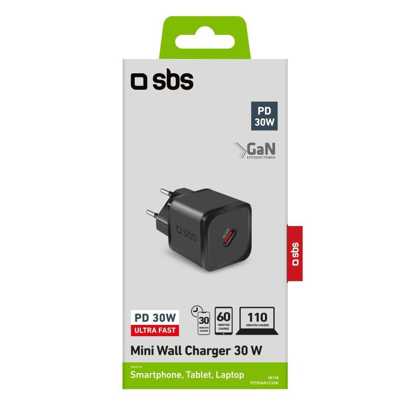 EAN 8018417438158 - SBS TETRGAN1C30W cargador de dispositivo móvil Auriculares, Portátil, Smartphone, Reloj inteligente, Tabl imagen 4