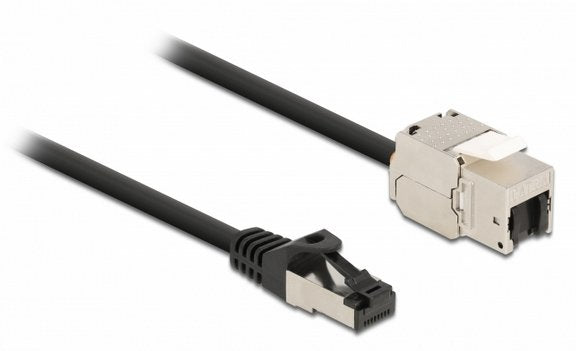 Delock Cable Rj45 Stecker Zu Keystone Modul Rj45 Buchse Cat.6a 25 Cm Schwarz