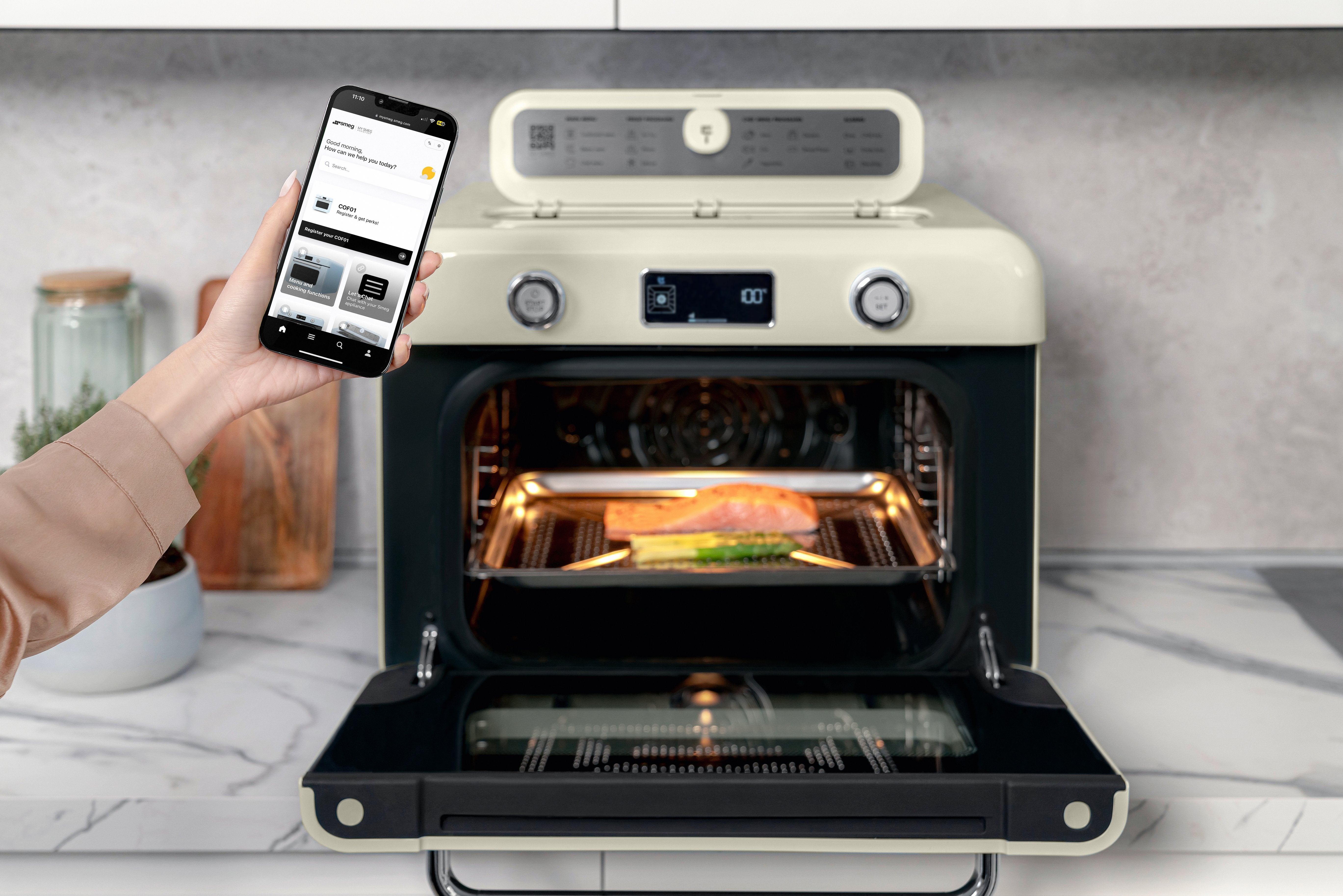 EAN 8017709329570 - Smeg COF01CREU horno de vapor Crema de color Botones, Giratorio imagen 18