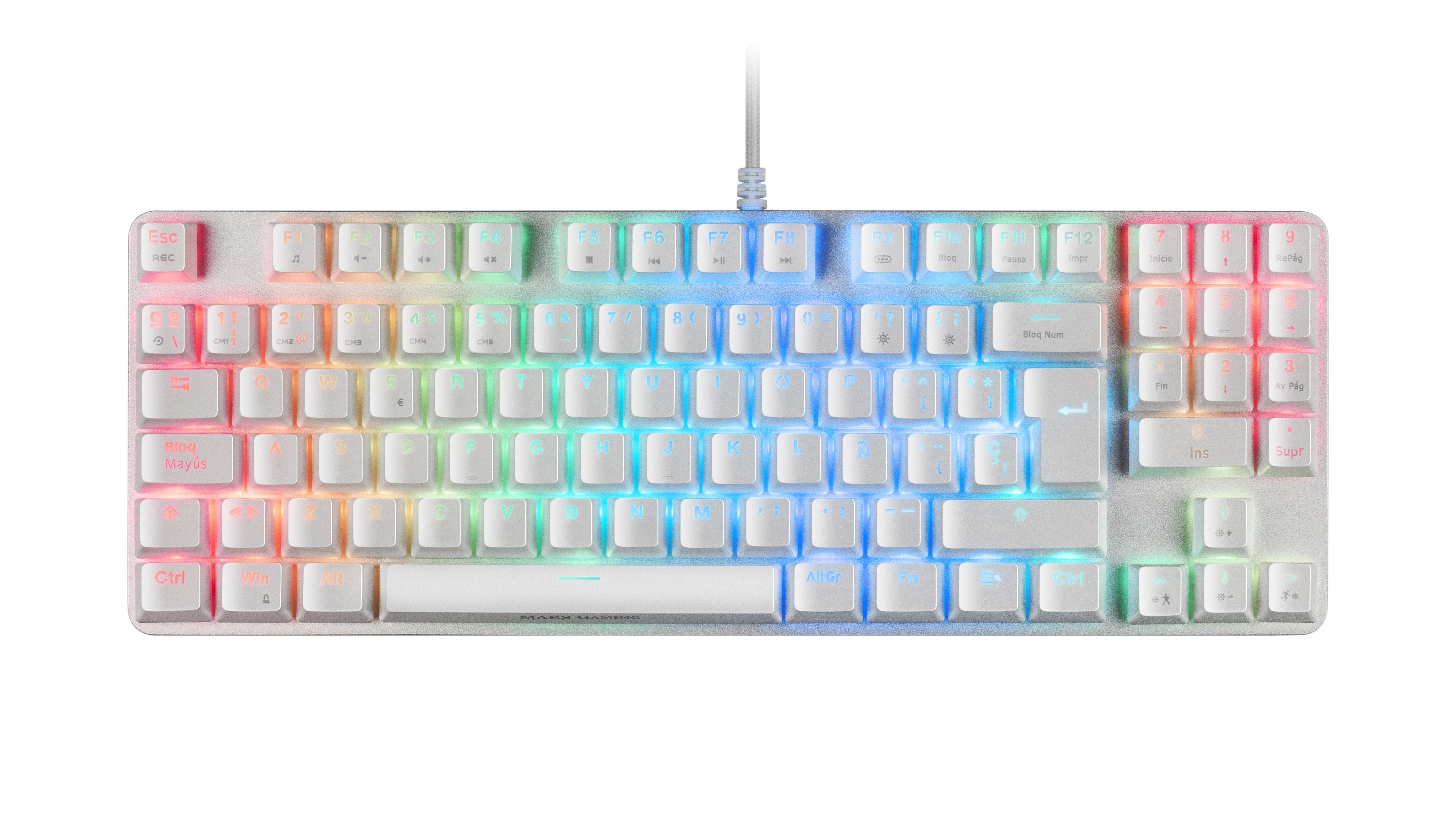 Mars Gaming Mkrevo Pro Teclado Mecanico - Tkl Con Pad Numerico - Switches Outemu Pro - Iluminacion Full Rgb - Base De