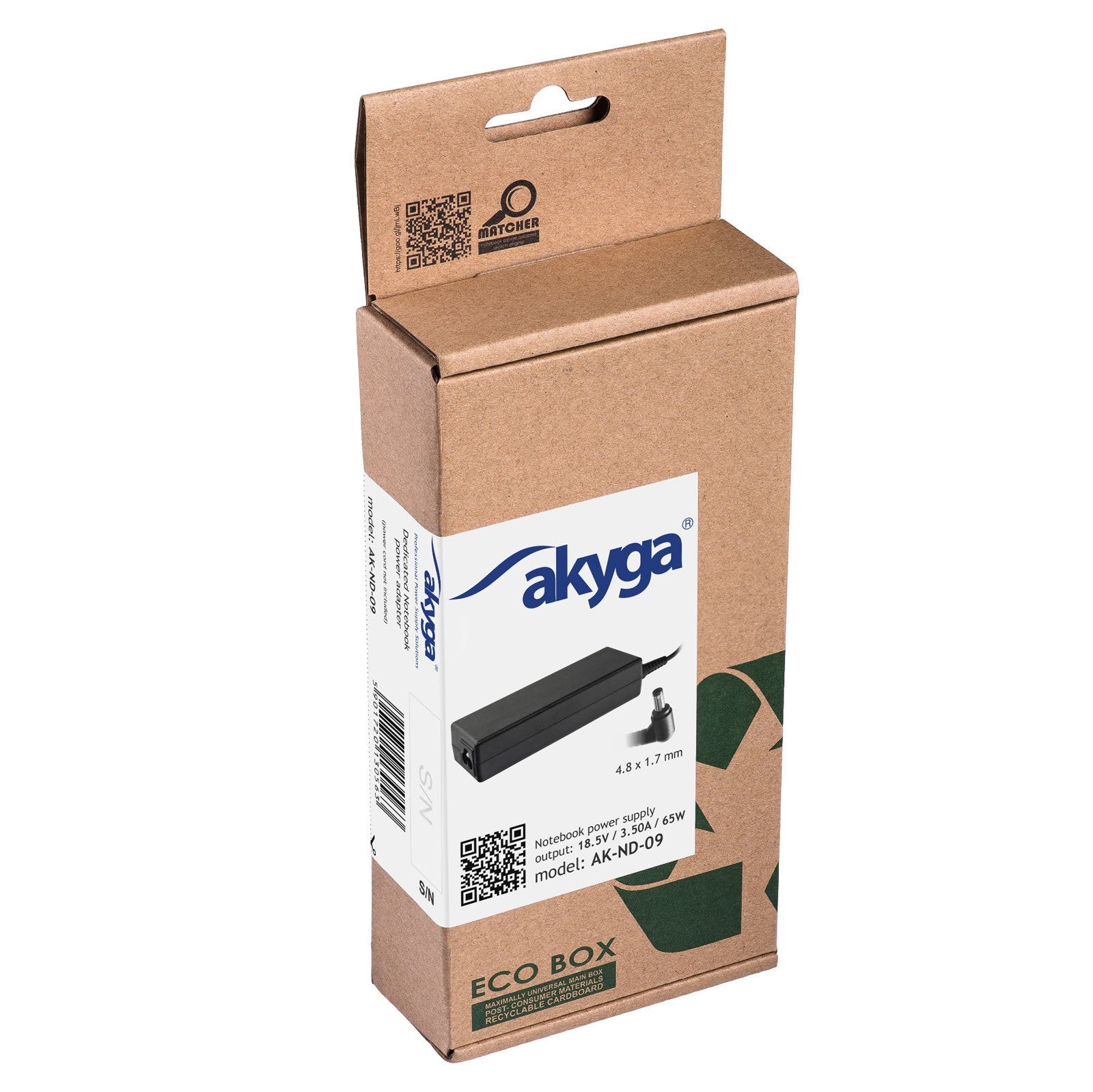 EAN 5901720130563 - Akyga AK-ND-09 adaptador e inversor de corriente Interior 65 W Negro imagen 3