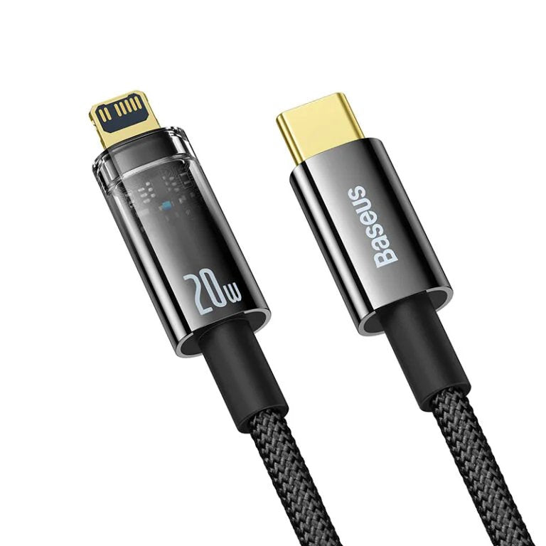 Explorer Series Auto Power-Off Fast Charging Data Cable Type-C To Ip 20w 1m Black