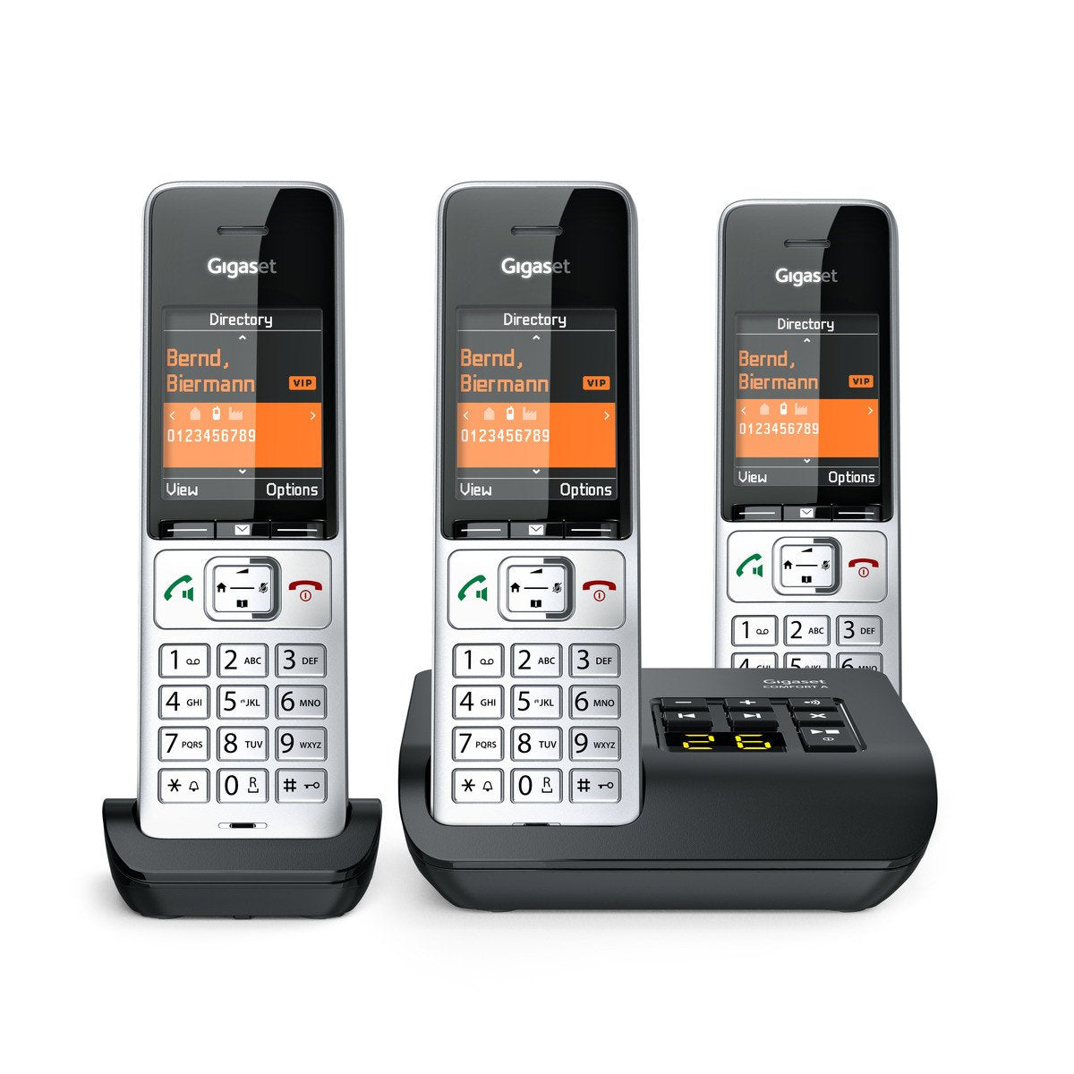 EAN 4250366866659 - Gigaset COMFORT 500A Trio Teléfono DECT/analógico Identificador de llamadas Negro, Plata imagen 2