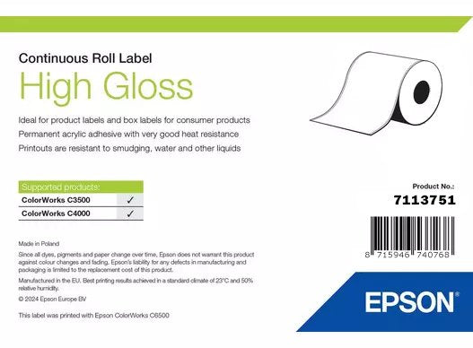 Epson High Gloss Label 76mmx33m Continuous Roll