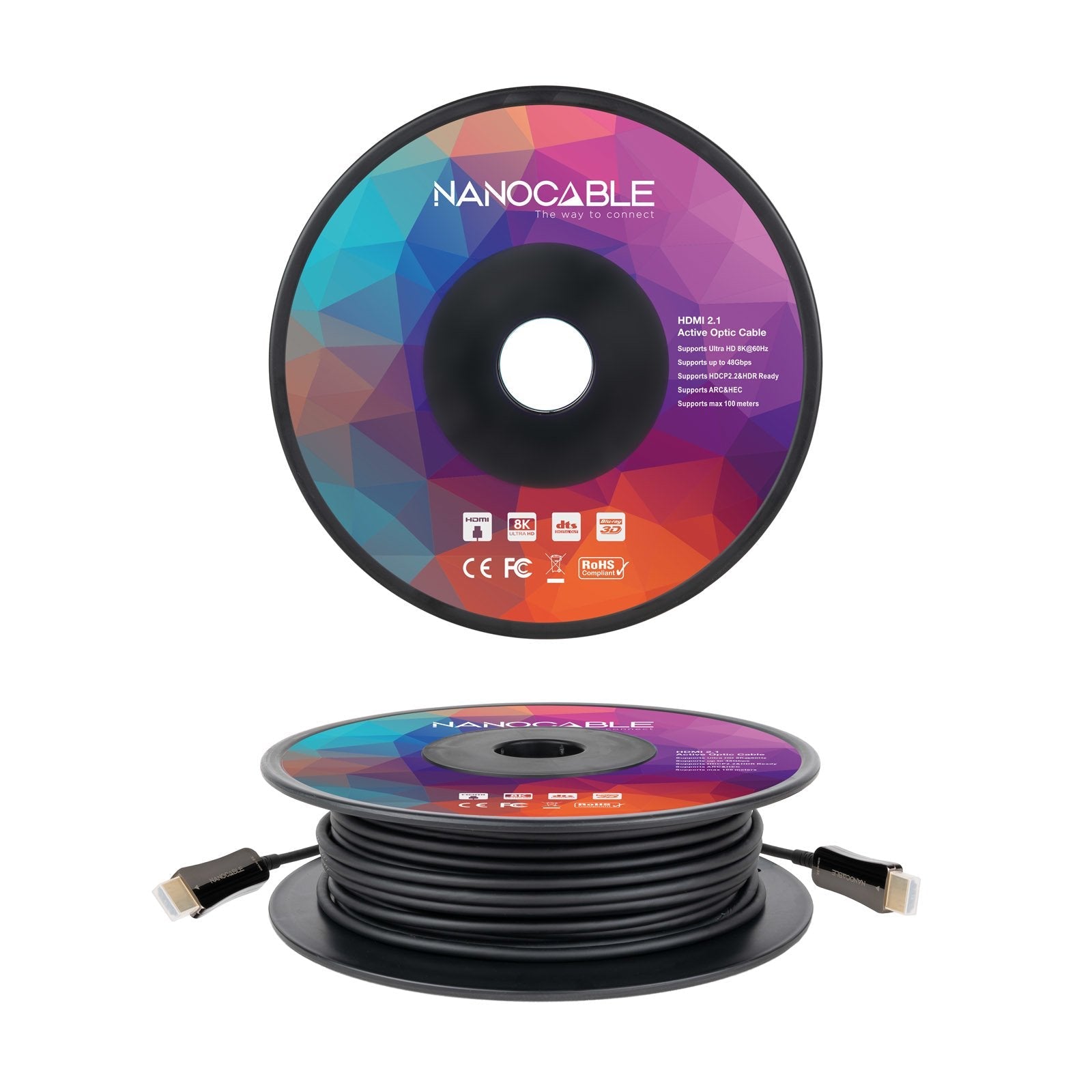 Nanocable Cable Hdmi V2.1 Aoc Macho A Hdmi V2.1 Macho 50m - 8k@60hz 4k@120hz 48gbps - Negro