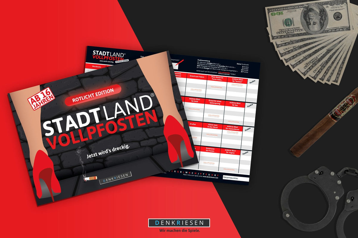 Stadt Land Vollpfosten - Rotlicht Edition - A4
