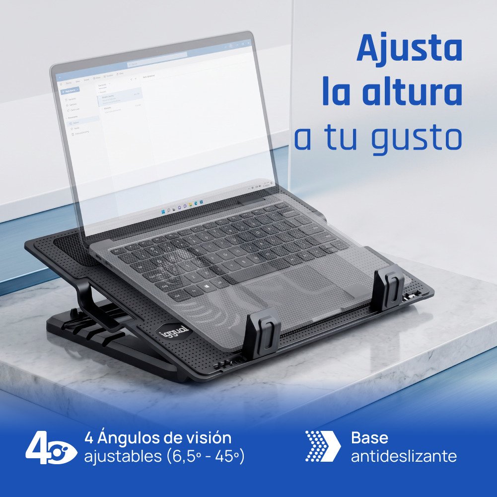 EAN 8435364316764 - iggual RP1V17 Soporte para ordenador portátil Negro 43,2 cm (17") imagen 4