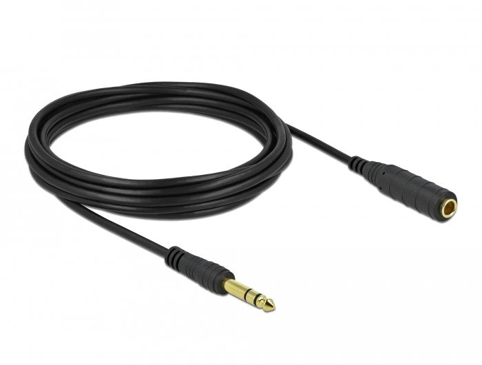Delock Klinkencable De Extensión 6,35 Mm 3 Pin Macho A Hembra 5 M Negro