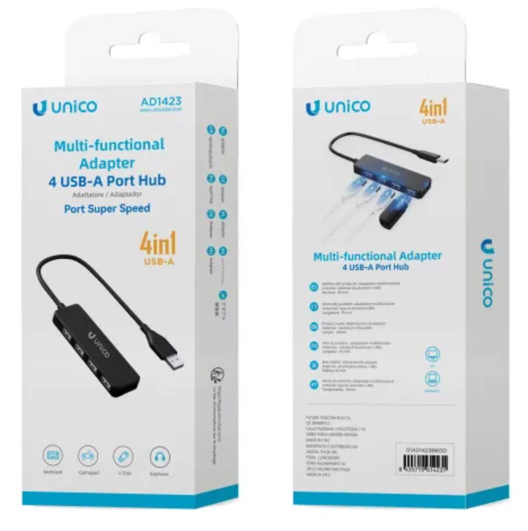 Adaptador Unico Usb(A) A 4 Usb(A)