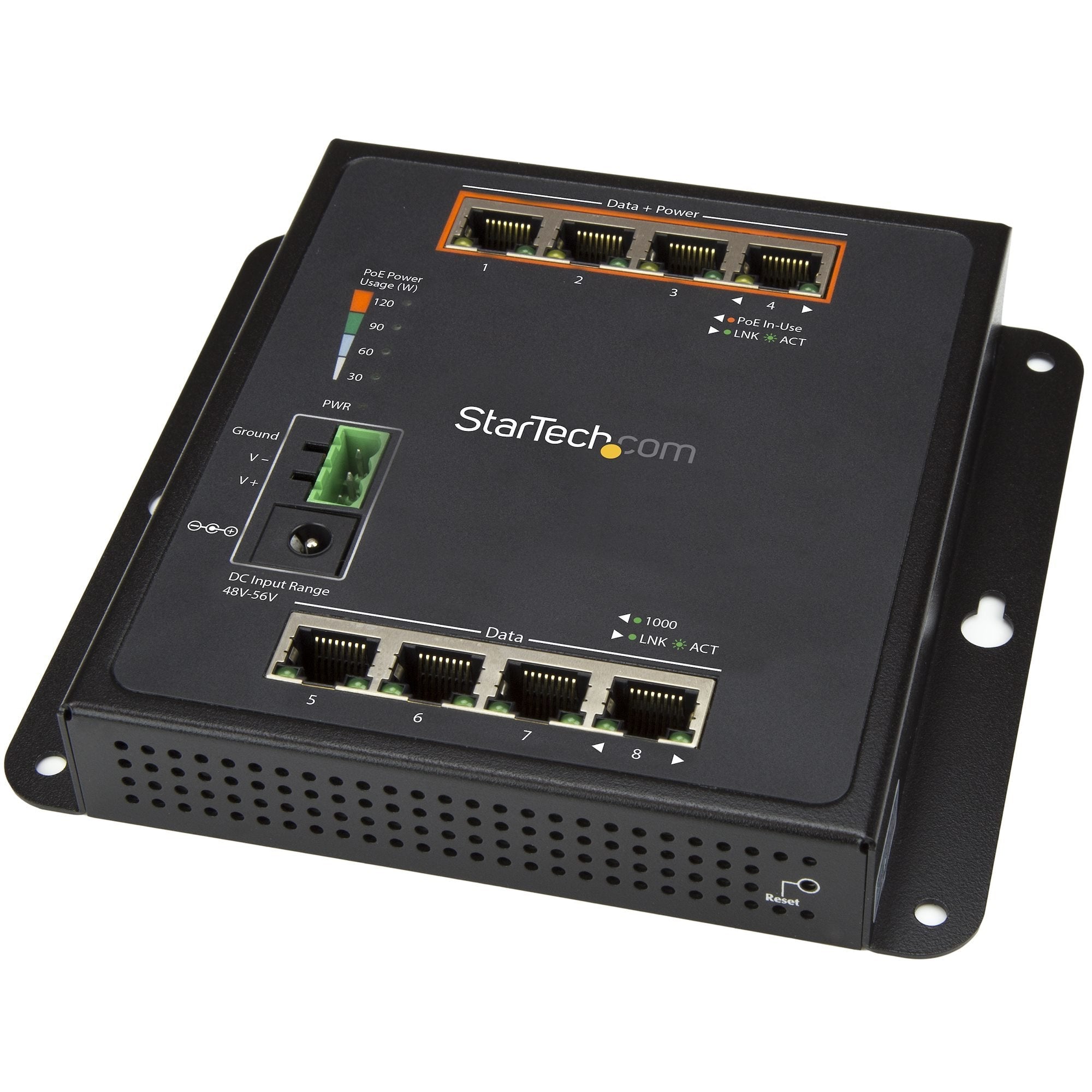 Startech.Com Switch Conmutador De Red Gigabit Ethernet Con 8 Puertos (4 Poe+) - 30w Por Puerto - De Pared - Gestionado