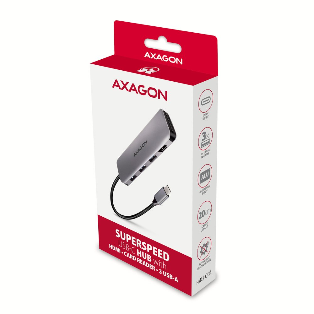 EAN 8595247907011 - Axagon HMC-HCR3A 3x USB-A+ HDMI+ SD/microSD USB-C 3.2 Gen 1 hub 20cm Alámbrico USB 3.2 Gen 1 (3.1 Gen 1) imagen 9