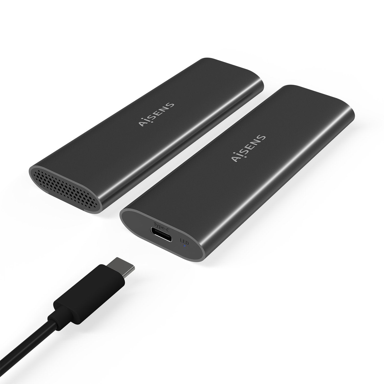 Aisens Caja Externa Para Disco Ssd M.2 Sata Nvme Usb 3.1 Sin Tornillos Asm2-015gr