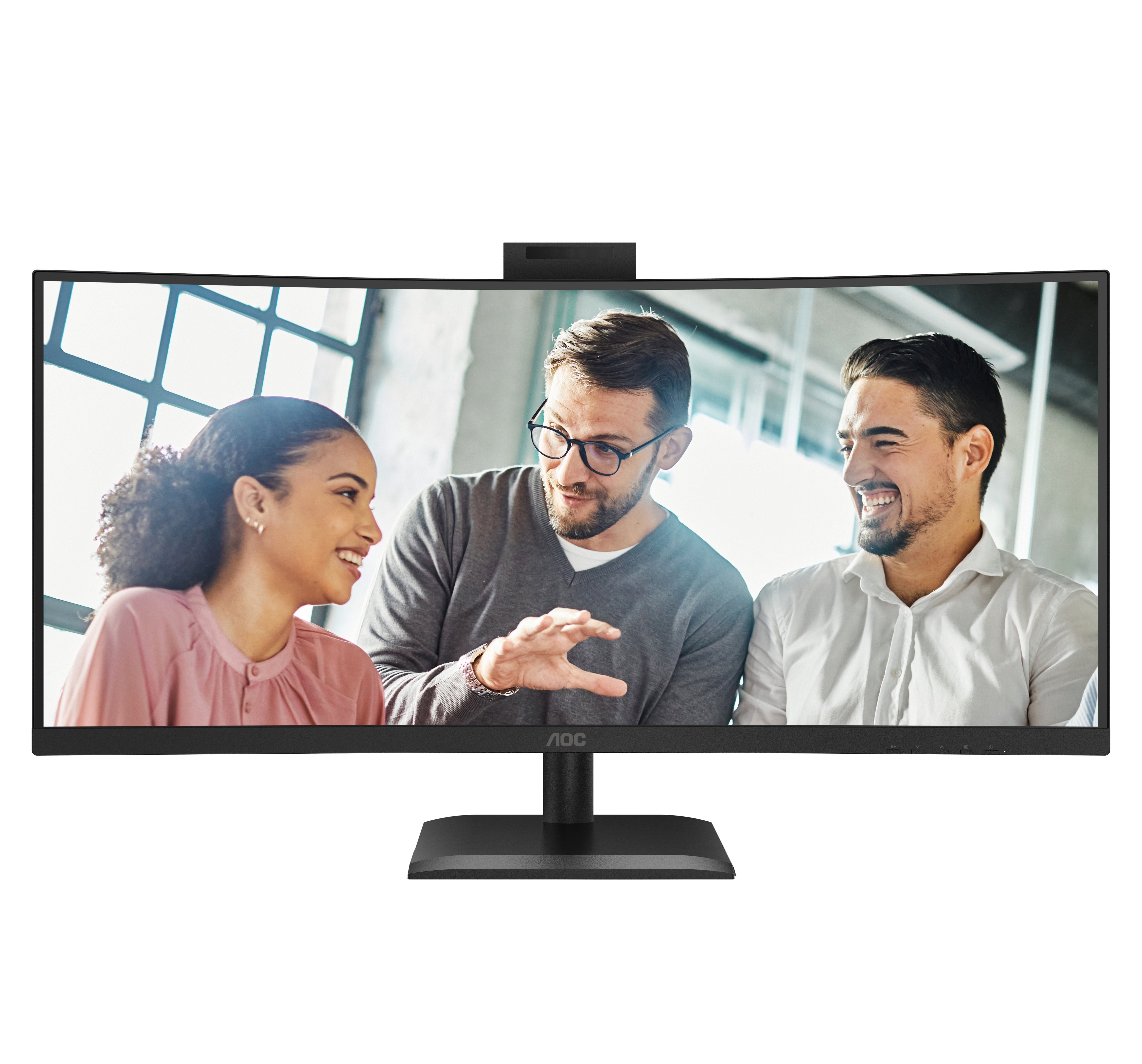 Aoc Cu34e4cv - 34 Zoll Wqhd Curved, (3440x1440, 120 Hz, 2x Hdmi 2.0, Dp 1.4, Dp, Usb-C (90 W Power Delivery), Rj45, Usb Hub) Schwarz