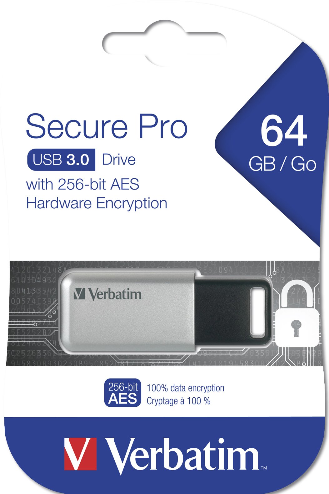 EAN 0023942986669 - Verbatim Secure Pro unidad flash USB USB tipo A 3.2 Gen 1 (3.1 Gen 1) Negro, Gris imagen 3