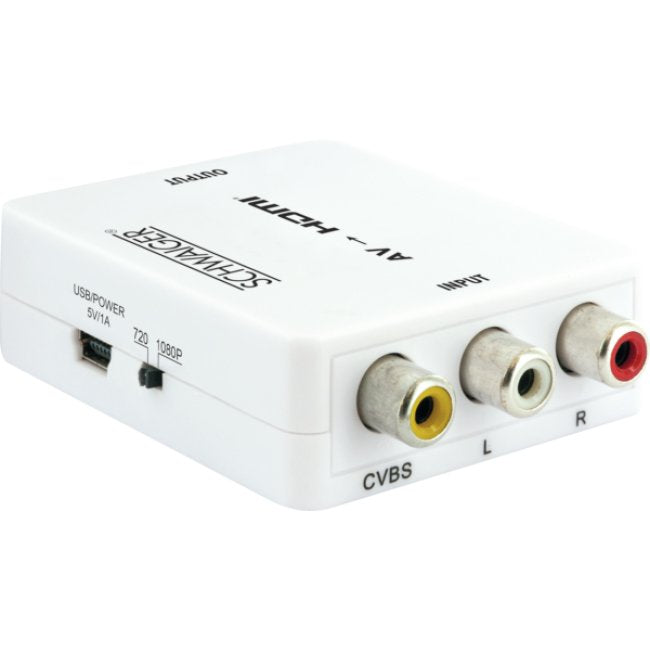 Schwaiger Hdmrca01 513 Conversor De Vídeo Con Escalador 1920 X 1080 Pixeles Av A Hdmi