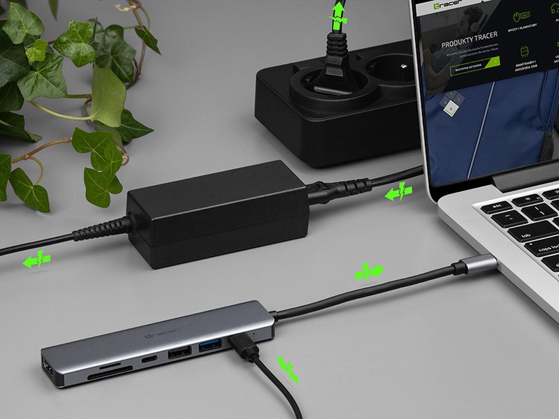 Tracer A-2. Usb Tipo C Hdmi 4k. Usb 3.0. Pdw 60w Adapter
