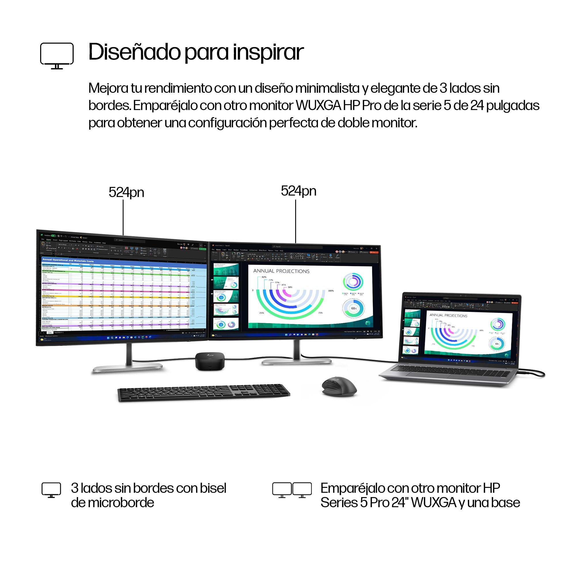 EAN 5715063701737 - HP Series 5 Pro 24 inch WUXGA Monitor - 524pn pantalla para PC 61 cm (24") 1920 x 1200 Pixeles LCD Negro imagen 6
